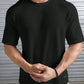 Men printed typography round neck cottan black t-shir